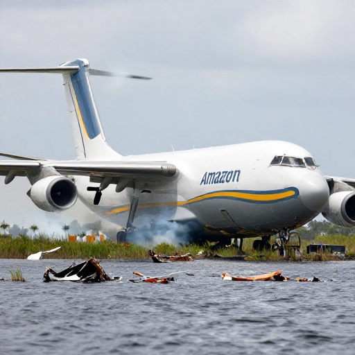 Avión de carga de Amazon se estrella en Miami y deja al menos cinco muertos